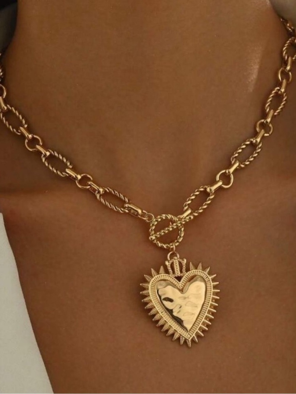 Gold Heart Pendant Necklace